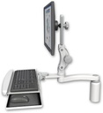 AccessMount™ Ultra 550 LCD desk mount with a 5" riser, a wrist-rest keyboard tray, and an 11" arm