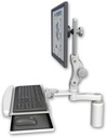 AccessMount™ Ultra 550 LCD desk mount with a 5" riser, a wrist-rest keyboard tray, and an 6" arm
