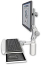 AccessMount™ Ultra 550 LCD desk mount with a 5" riser and a wrist-rest keyboard tray