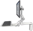 AccessMount™ Ultra 550 LCD desk mount with a 5" riser, a 12" paralink keyboard tray, and an 11" arm