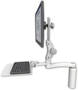 AccessMount™ Ultra 550 LCD desk mount with a 7.5" riser, a 12" flat keyboard tray, and an 11" arm