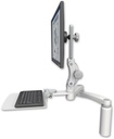 AccessMount™ Ultra 550 LCD desk mount with a 7.5" riser, a 12" flat keyboard tray, and a 20" double-arm