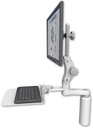 AccessMount™ Ultra 550 LCD desk mount with a 7.5" riser, a 12" flat keyboard tray, and an 6" arm