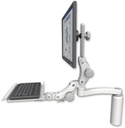 AccessMount™ Ultra 550 LCD desk mount with a 7.5" riser, a 12" paralink keyboard tray, and an 11" arm