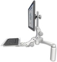 AccessMount™ Ultra 550 LCD desk mount with a 7.5" riser, a 12" paralink keyboard tray, and a 20" double-arm