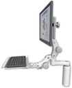AccessMount™ Ultra 550 LCD desk mount with a 7.5" riser, a 12" paralink keyboard tray, and an 6" arm