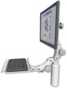 AccessMount™ Ultra 550 LCD desk mount with a 7.5" riser and a 12" paralink keyboard tray
