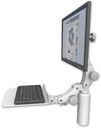 AccessMount™ Ultra 550 LCD desk mount with a 7.5" riser and a 12" flat paralink keyboard tray