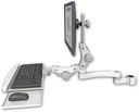 AccessMount™ Ultra 550 LCD mount for a 1.5" pole with a paralink keyboard tray w/ wrist rest bend and an 11" arm