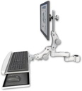 AccessMount™ Ultra 550 LCD mount for a 1.5" pole with a paralink keyboard tray w/ wrist rest bend and an 6" arm