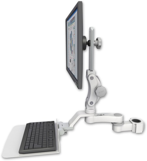 AccessMount™ Ultra 550 LCD mount for a 1.5" pole with a 12" flat keyboard tray and an 6" arm