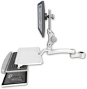 AccessMount™ Ultra 550 LCD mount for a 1.5" pole with a work surface tray and slide-out keyboard tray and an 11" arm