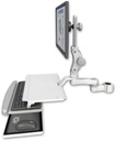 AccessMount™ Ultra 550 LCD mount for a 1.5" pole with a work surface tray and slide-out keyboard tray and an 6" arm