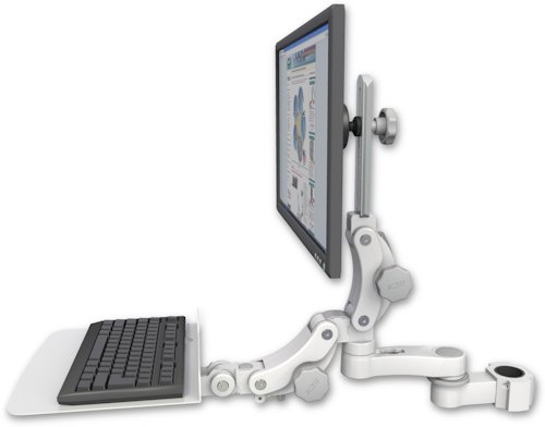 AccessMount™ Ultra 550 LCD mount for a 1.75" pole with a 12" flat paralink keyboard tray and an 6" arm