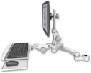 AccessMount™ Ultra 550 LCD mount for a 1.75" pole with a paralink keyboard tray w/ wrist rest bend and a 20" double-arm