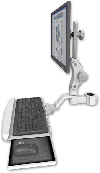 AccessMount™ Ultra 550 LCD mount for a 1.75" pole with a wrist-rest keyboard tray