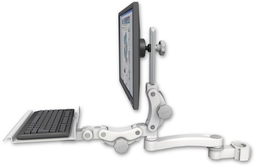 AccessMount™ Ultra 550 LCD mount for a 2" pole with a 12" paralink keyboard tray and an 11" arm