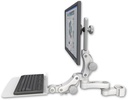 AccessMount™ Ultra 550 LCD mount for a 2" pole with a 12" flat paralink keyboard tray and an 6" arm