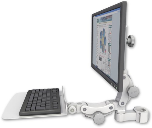 AccessMount™ Ultra 550 LCD mount for a 2" pole with a 12" flat paralink keyboard tray