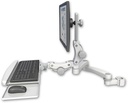 AccessMount™ Ultra 550 LCD mount for a 2" pole with a paralink keyboard tray w/ wrist rest bend and a 20" double-arm