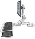 AccessMount™ Ultra 550 LCD mount for a 2" pole with a paralink keyboard tray w/ wrist rest bend and an 6" arm