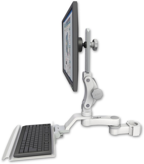 AccessMount™ Ultra 550 LCD mount for a 2" pole with a 12" keyboard tray and an 6" arm
