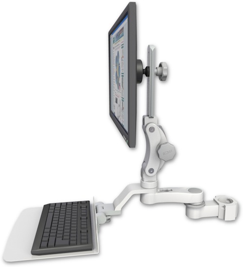 AccessMount™ Ultra 550 LCD mount for a 2" pole with a 12" flat keyboard tray and an 6" arm