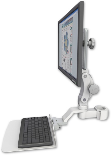 AccessMount™ Ultra 550 LCD mount for a 2" pole with a 12" flat keyboard tray