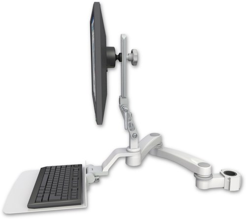 AccessMount™ Ultra 510 LCD mount for a 1.5" pole with a 12" flat keyboard tray and a 20" double-arm