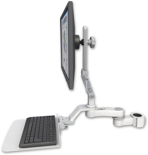 AccessMount™ Ultra 510 LCD mount for a 1.5" pole with a 12" flat keyboard tray and an 6" arm