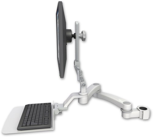 AccessMount™ Ultra 510 LCD mount for a 1.75" pole with a 12" flat keyboard tray and a 20" double-arm