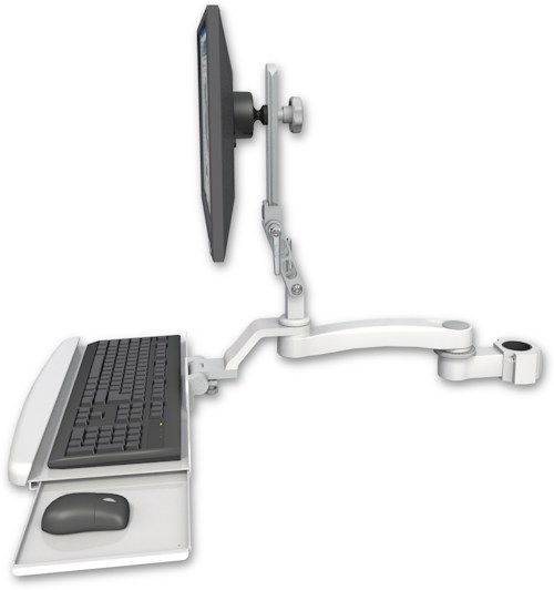 AccessMount™ Ultra 510 LCD mount for a 1.75" pole with a wrist-rest keyboard tray and an 11" arm