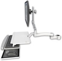 AccessMount™ Ultra 510 LCD mount for a 1.75" pole with a work surface tray and slide-out keyboard tray and an 11" arm
