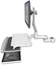 AccessMount™ Ultra 510 LCD mount for a 1.75" pole with a work surface tray and slide-out keyboard tray and an 6" arm