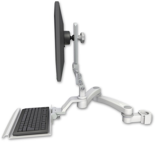 AccessMount™ Ultra 510 LCD mount for a 2" pole with a 12" keyboard tray and a 20" double-arm