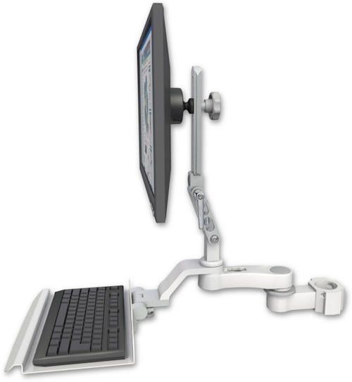 AccessMount™ Ultra 510 LCD mount for a 2" pole with a 12" keyboard tray and an 6" arm