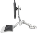AccessMount™ Ultra 510 LCD mount for a 2" pole with a 12" flat keyboard tray and a 20" double-arm