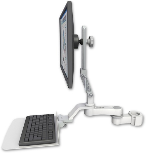 AccessMount™ Ultra 510 LCD mount for a 2" pole with a 12" flat keyboard tray and an 6" arm