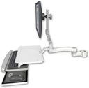 AccessMount™ Ultra 510 LCD mount for a 2" pole with a work surface tray and slide-out keyboard tray and an 11" arm