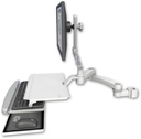 AccessMount™ Ultra 510 LCD mount for a 2" pole with a work surface tray and slide-out keyboard tray and a 20" double-arm