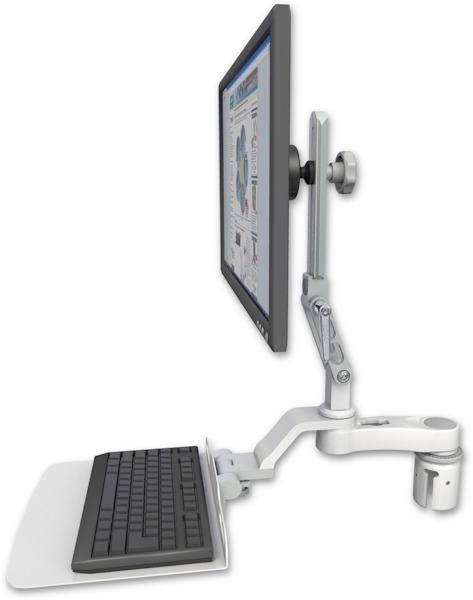 AccessMount™ Ultra 510 LCD mount for a 2" radius with a 12" flat keyboard tray and an 6" arm