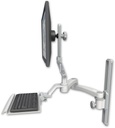AccessMount™ Ultra 510 LCD mount on a 19" wall track slider with a 12" keyboard tray and a 20" double-arm