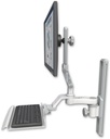 AccessMount™ Ultra 510 LCD mount on a 19" wall track slider with a 12" keyboard tray and an 6" arm