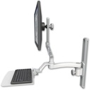 AccessMount™ Ultra 510 LCD mount on a 19" wall track slider with a 12" flat keyboard tray and an 11" arm