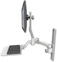 AccessMount™ Ultra 510 LCD mount on a 19" wall track slider with a 12" flat keyboard tray and a 20" double-arm