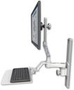 AccessMount™ Ultra 510 LCD mount on a 19" wall track slider with a 12" flat keyboard tray and an 6" arm