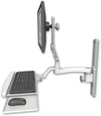 AccessMount™ Ultra 510 LCD mount on a 19" wall track slider with a wrist-rest keyboard tray and an 11" arm