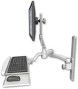 AccessMount™ Ultra 510 LCD mount on a 19" wall track slider with a wrist-rest keyboard tray and a 20" double-arm