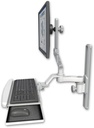 AccessMount™ Ultra 510 LCD mount on a 19" wall track slider with a wrist-rest keyboard tray and an 6" arm