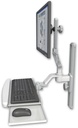 AccessMount™ Ultra 510 LCD mount on a 19" wall track slider with a wrist-rest keyboard tray
